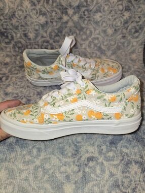 VANS Orange Floral Lace Ups